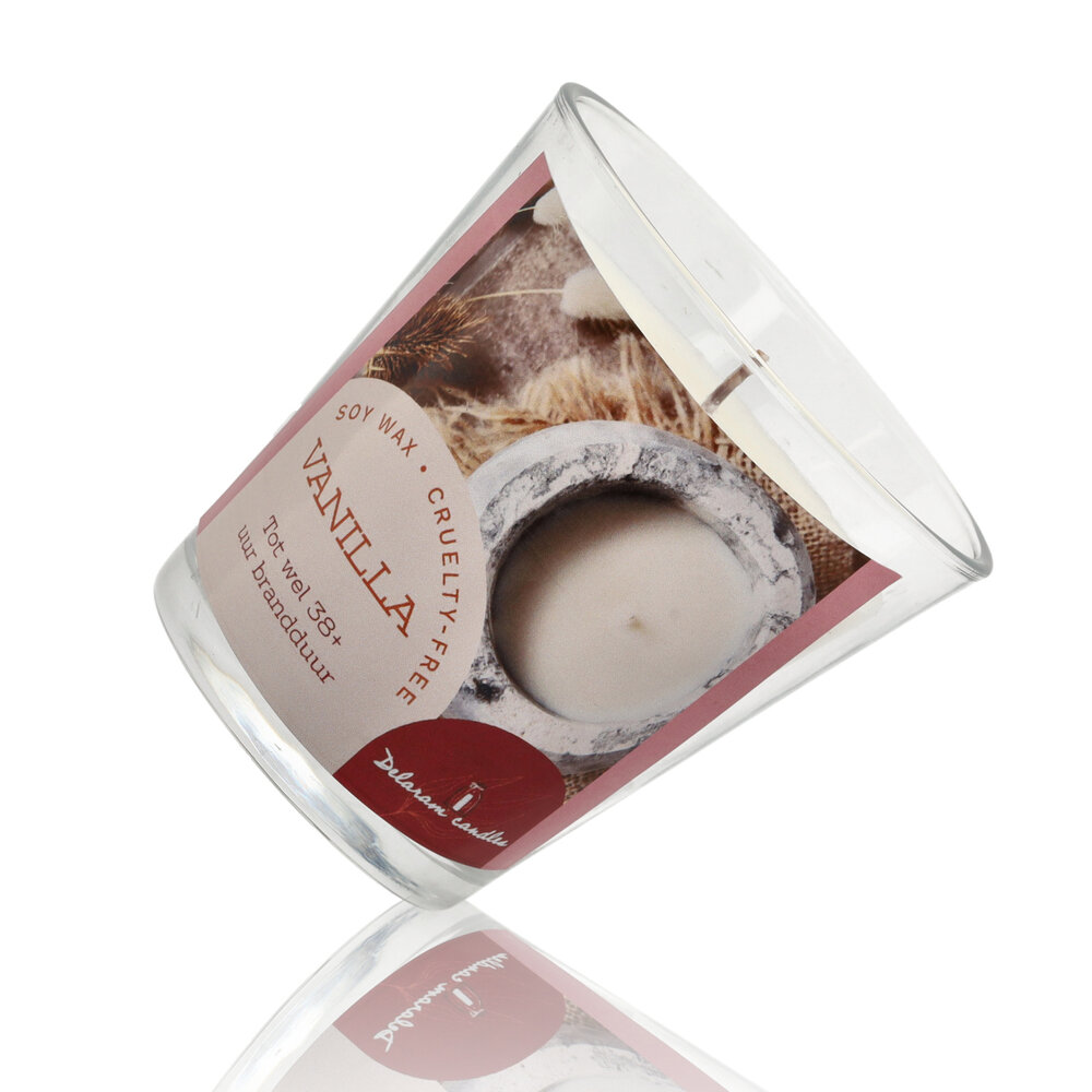 Delaram Soy Wax Aroma Candle - Vanilla Scented Candle for Bedroom & Living Room - 38 hr Burning Time
