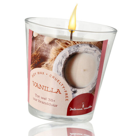 Delaram Soy Wax Aroma Candle - Vanilla Scented Candle for Bedroom & Living Room - 38 hr Burning Time