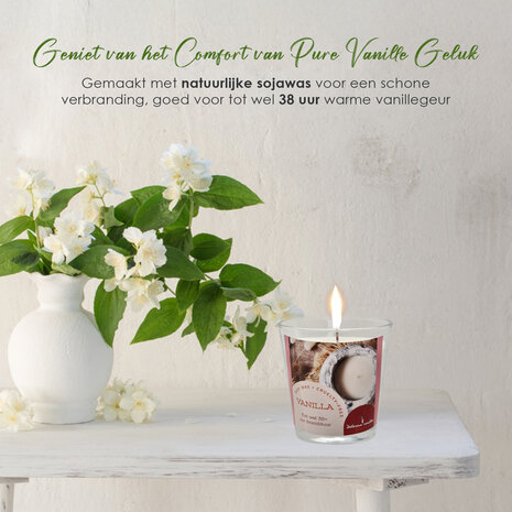 Delaram Soy Wax Aroma Candle - Vanilla Scented Candle for Bedroom & Living Room - 38 hr Burning Time