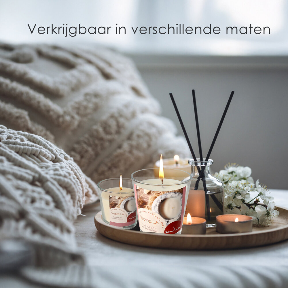 Delaram Soja Was Kaars - Luxe Geurkaarsen in Glas - 30+ uur Brandtijd - Vanille Geurkaars voor Woonkamer & Slaapkamer