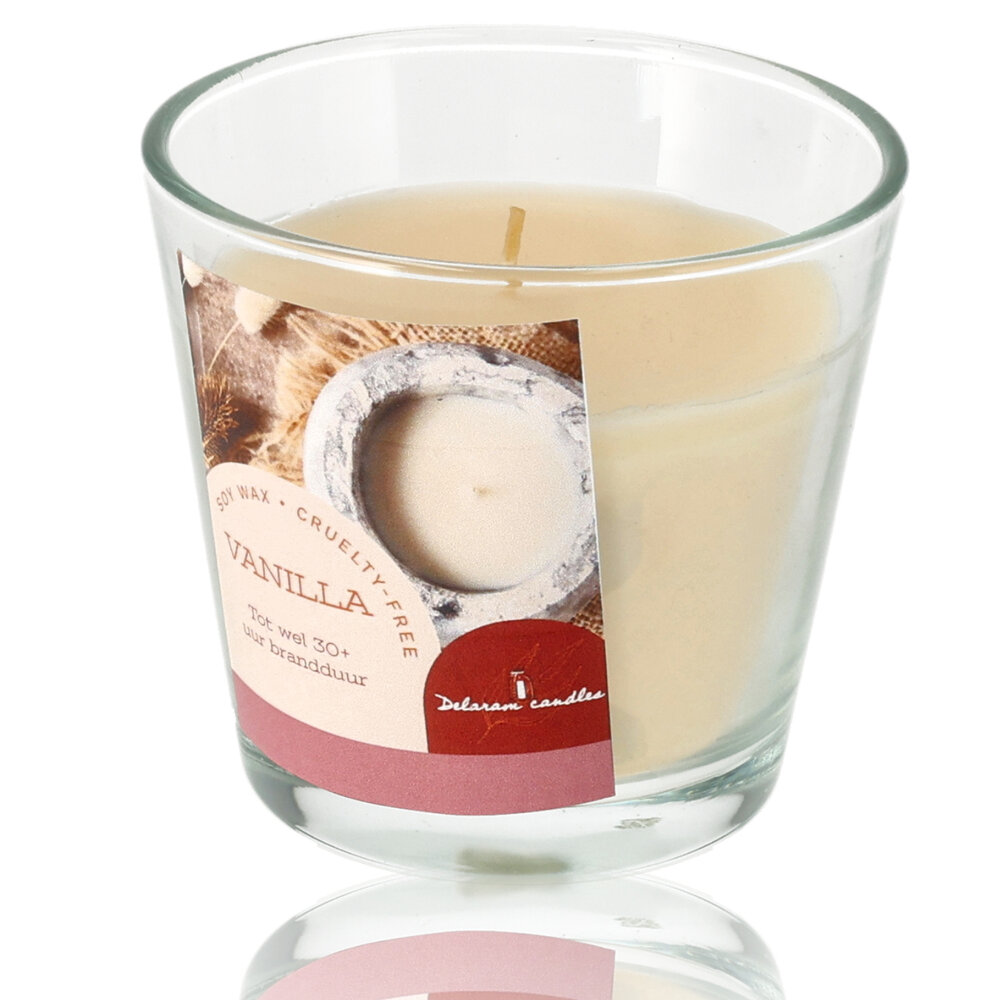 Delaram Eco friendly Soy Wax Aroma Candle - Vanilla - 30+ hr Burning Time - Scented Candles for Bedroom & Living Room Delaram Eco friendly Soy Wax Aroma Candle - Vanilla - 30+ hr Burning Time - Scented Candles for Bedroom & Living Room