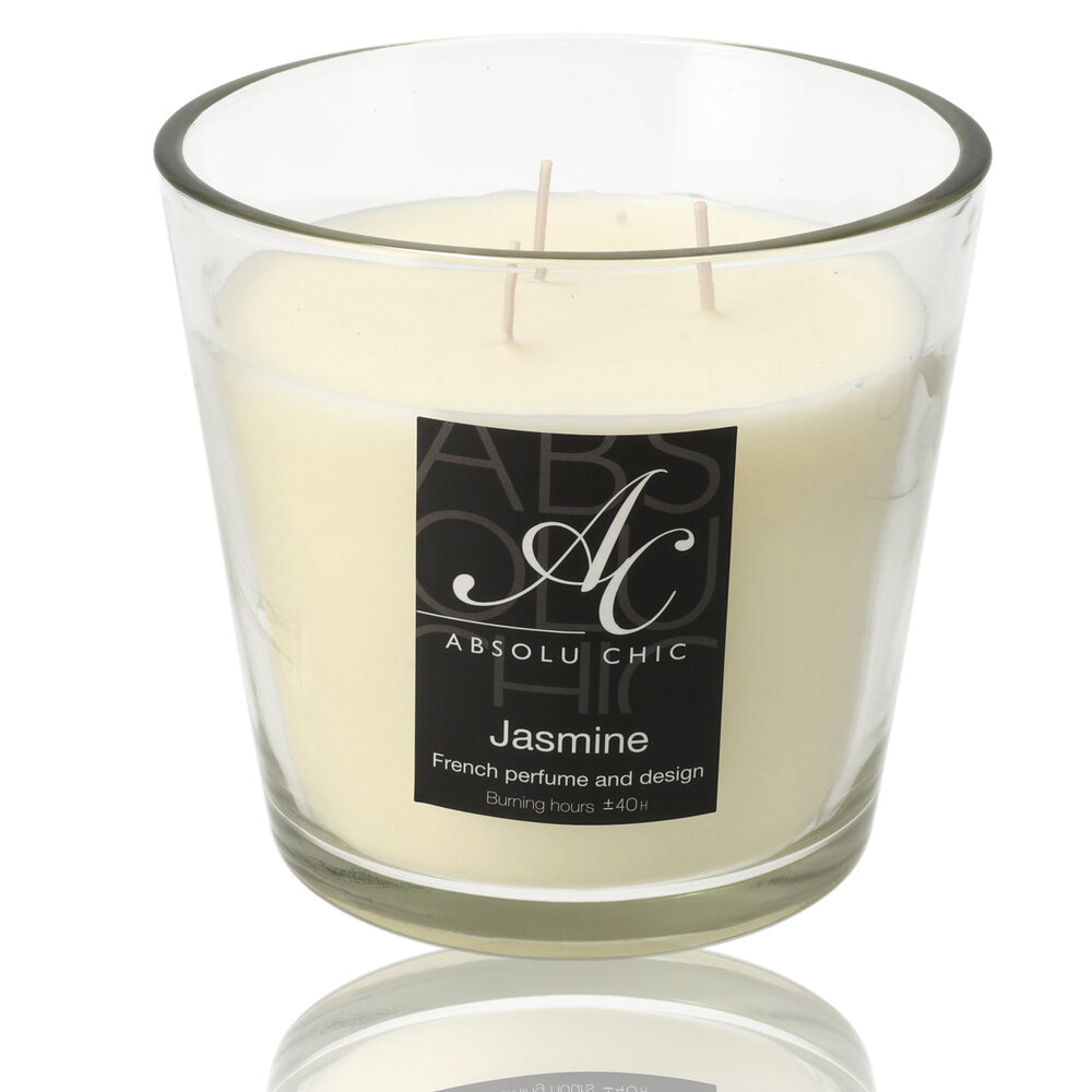 Merkloos Scented Candle Jasmine - Large Beautiful Candles - 48 hours Burning Hours - Luxury Candles in Glass for Living Room Merkloos Scented Candle Jasmine - Large Beautiful Candles - 48 hours Burning Hours - Luxury Candles in Glass for Living Room