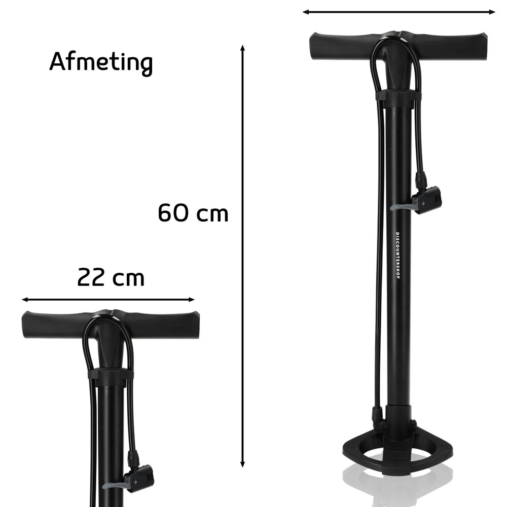 Discountershop Bicycle Floor Pump without Pressure Gauge - Suitable for All Valves - Double Pump Head - Ideal for Road Bike, Ball & Airbed - 12 Bar - Black Discountershop Bicycle Floor Pump without Pressure Gauge - Suitable for All Valves - Double Pump Head - Ideal for Road Bike, Ball & Airbed - 12 Bar - Black