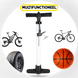Merkloos Bicycle pump without pressure gauge - Max. Pressure: 12 bar - Includes Adapters - Tire Inflator - Essential Bicycle Accessory