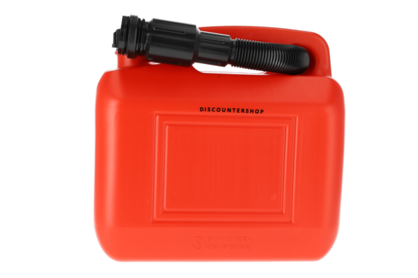 Discountershop Fuel Jerry Can 5 Liter - With Pouring Spout - Red Gasoline can -  Polyethylene Plastic Plastic Jerry Can - Heavy Duty