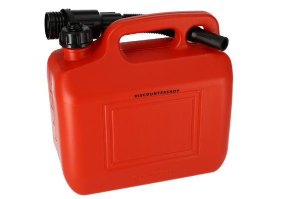 Discountershop Fuel Jerry Can 5 Liter - With Pouring Spout - Red Gasoline can -  Polyethylene Plastic Plastic Jerry Can - Heavy Duty