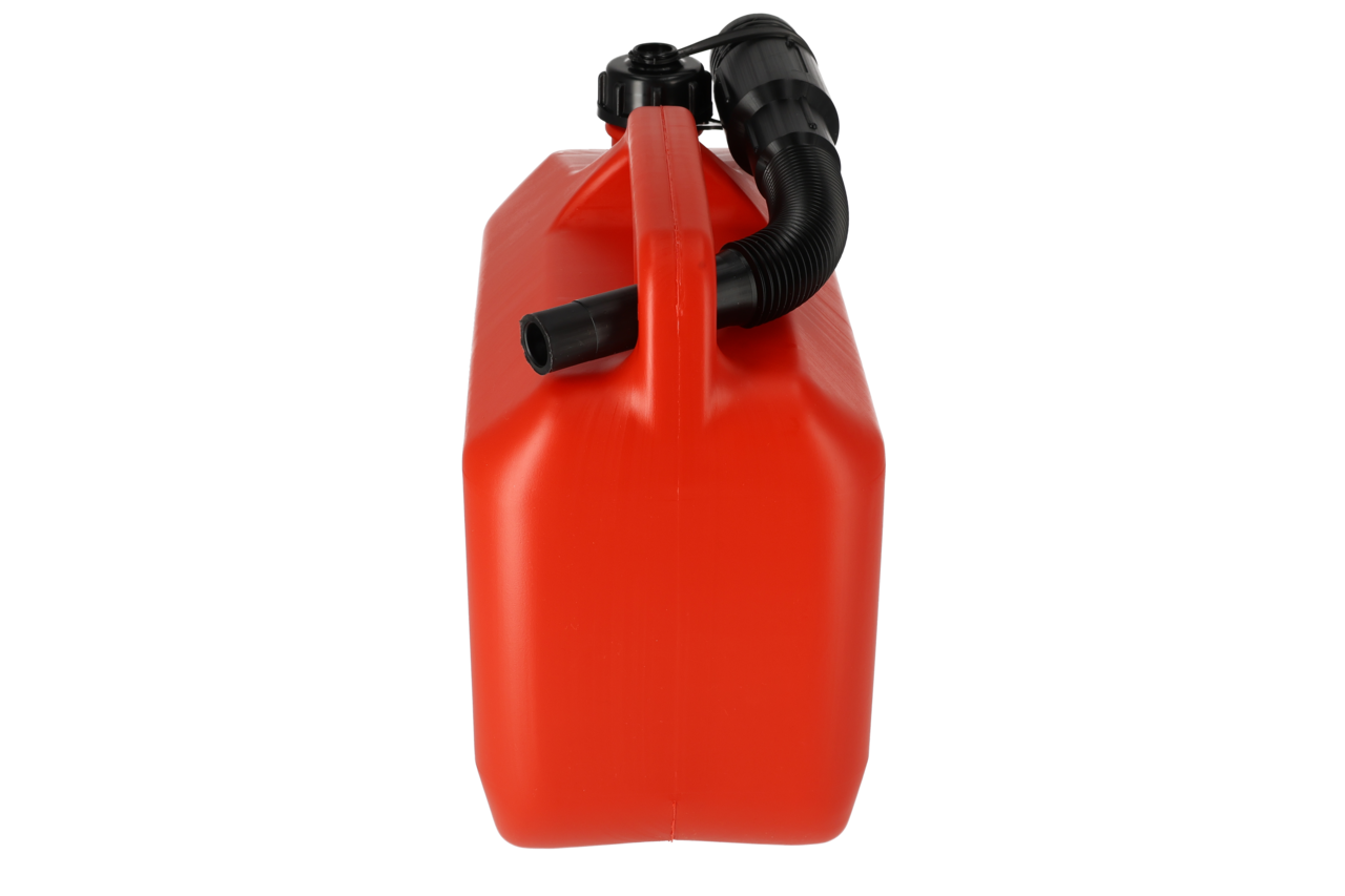 Discountershop Fuel Jerry Can 5 Liter - With Pouring Spout - Red Gasoline can -  Polyethylene Plastic Plastic Jerry Can - Heavy Duty