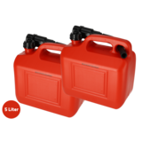 Discountershop Kunststof Brandstof Jerrycan - 5 Liter elk - Rood - Polyethylene Benzinekan - met Schenktuit en Kraan - Voor Gasoline, Diesel, Petrol & Meer Discountershop Kunststof Brandstof Jerrycan - 5 Liter elk - Rood - Polyethylene Benzinekan - met Schenktuit en Kraan - Voor Gasoline, Diesel, Petrol & Meer