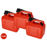 Discountershop 3x Plastic Fuel Jerrycan - 5 Liter Red - Polyethylene - with Spout and Lockable Lid - For Gasoline, Diesel, Petrol & More Discountershop 3x Plastic Fuel Jerrycan - 5 Liter Red - Polyethylene - with Spout and Lockable Lid - For Gasoline, Diesel, Petrol & More