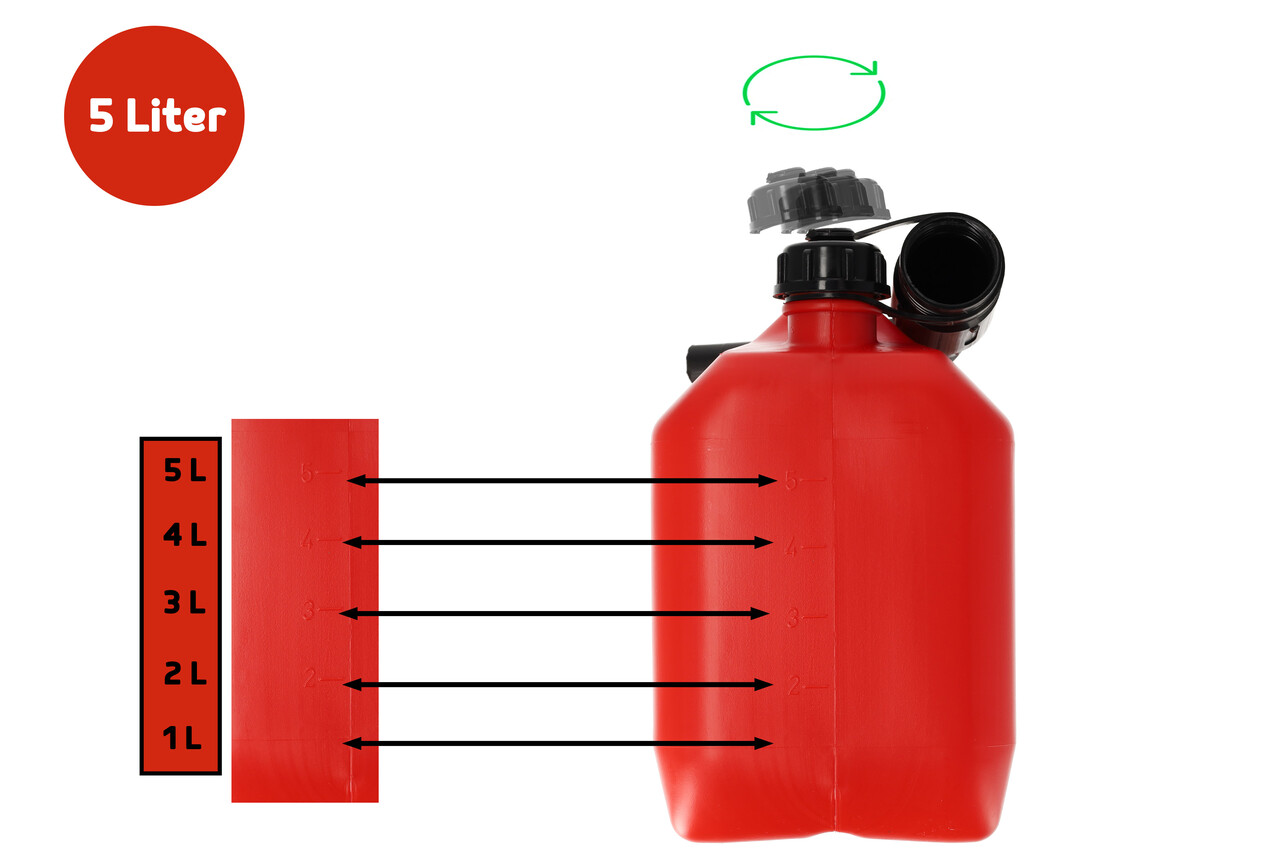 Discountershop 4x Fuel Can for Gasoline, Petrol & More - 5 Liter each - With Pouring Spout & Lockable Lid Discountershop 4x Fuel Can for Gasoline, Petrol & More - 5 Liter each - With Pouring Spout & Lockable Lid