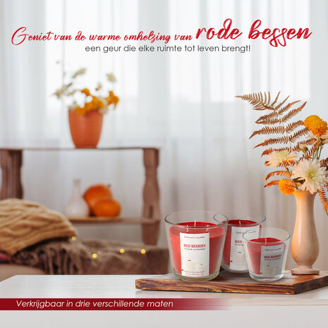 Delaram Geurkaars Berries -  Rood  - 38 uur Branduren - Goedkope Geurkaarsen voor Woonkamer, Eetkamer, & Slaapkamer Delaram Geurkaars Berries -  Rood  - 38 uur Branduren - Goedkope Geurkaarsen voor Woonkamer, Eetkamer, & Slaapkamer