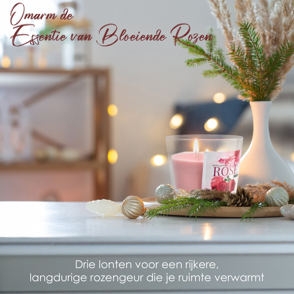 Delaram Luxury Scented Candle in Glass - 30 hours Burning Hours - Rose Scented Candle - Romantic Candles for Bedroom Delaram Luxury Scented Candle in Glass - 30 hours Burning Hours - Rose Scented Candle - Romantic Candles for Bedroom