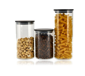 Discountershop Voorraadpotten Set 3-Delig | Glazen Voorraadbussen 575ML, 800ML, 1050ML | Luchtdichte Deksel | BPA-vrij Discountershop Voorraadpotten Set 3-Delig | Glazen Voorraadbussen 575ML, 800ML, 1050ML | Luchtdichte Deksel | BPA-vrij