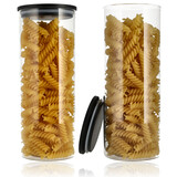 Discountershop Glass Storage Jar 1050ML - Set of 2 pcs | BPA-free | Airtight Glass Storage Containers with Bamboo Lid Discountershop Glass Storage Jar 1050ML - Set of 2 pcs | BPA-free | Airtight Glass Storage Containers with Bamboo Lid