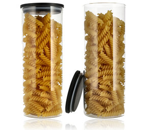 Discountershop Glazen Voorraadpotten 1050ML - Set van 2  | BPA-vrij | Luchtdichte Bussen met Bamboe Deksel Discountershop Glazen Voorraadpotten 1050ML - Set van 2  | BPA-vrij | Luchtdichte Bussen met Bamboe Deksel
