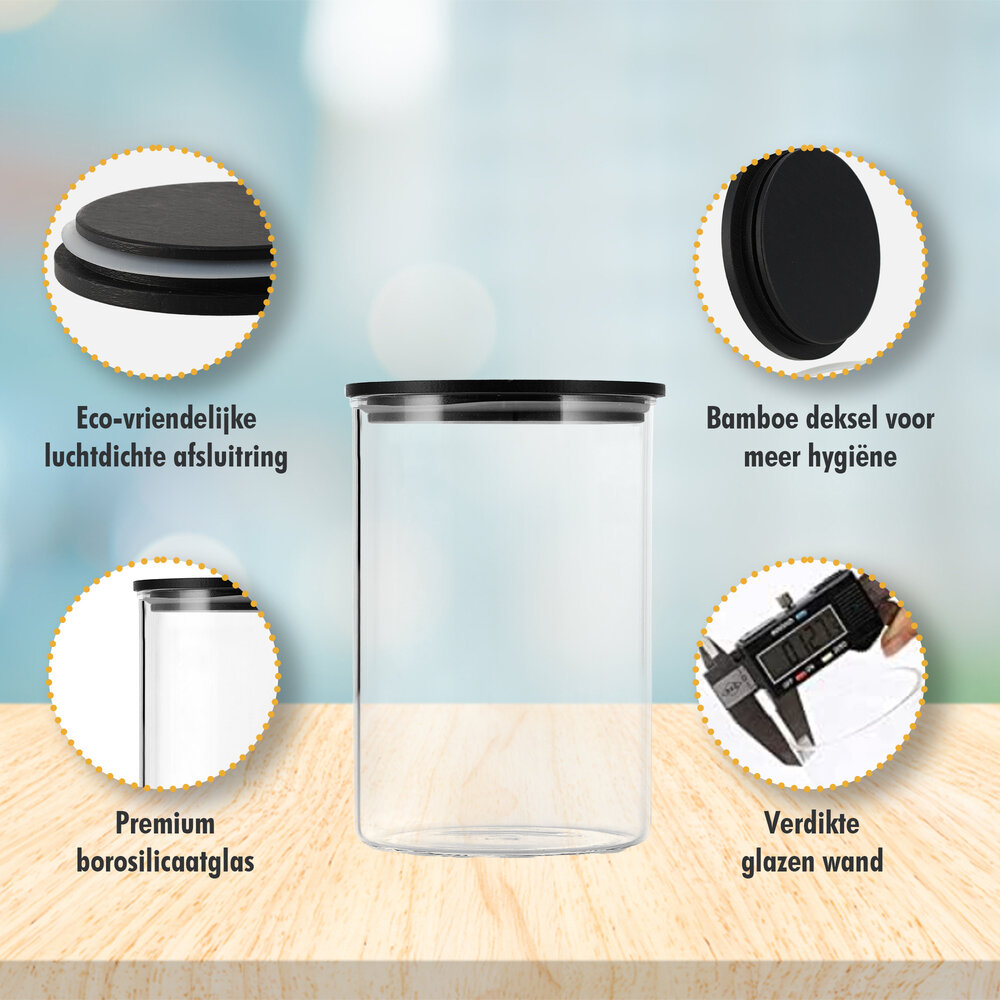 Discountershop Glazen Voorraadpot 575ML | BPA-vrij | Luchtdichte Deksel | Keukenopslag Discountershop Glazen Voorraadpot 575ML | BPA-vrij | Luchtdichte Deksel | Keukenopslag