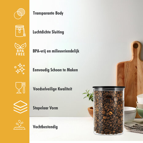 Discountershop Glass Storage Jars - Set of 3 - 575ml | BPA-free Kitchen Storage Containers | Airtight Bamboo Lid Discountershop Glass Storage Jars - Set of 3 - 575ml | BPA-free Kitchen Storage Containers | Airtight Bamboo Lid