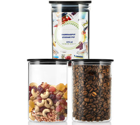 Discountershop Glazen Voorraadpotten - Set van 3 - 575ml | BPA-vrij Voorraadbussen | Luchtdicht Bamboe Deksel Discountershop Glazen Voorraadpotten - Set van 3 - 575ml | BPA-vrij Voorraadbussen | Luchtdicht Bamboe Deksel