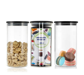 Discountershop Glazen Voorraadbussen 800ML | BPA-vrij Luchtdicht & Vaatwasserbestendig | Set van 3 Voorraadpotten Discountershop Glazen Voorraadbussen 800ML | BPA-vrij Luchtdicht & Vaatwasserbestendig | Set van 3 Voorraadpotten
