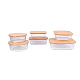 Discountershop Glazen Vershoudbakjes Met Deksel | Set van 6 | Broodtrommel | Ideaal voor Lunch en Voedselopslag | Borosilicaatglas en Bamboo Discountershop Glazen Vershoudbakjes Met Deksel | Set van 6 | Broodtrommel | Ideaal voor Lunch en Voedselopslag | Borosilicaatglas en Bamboo