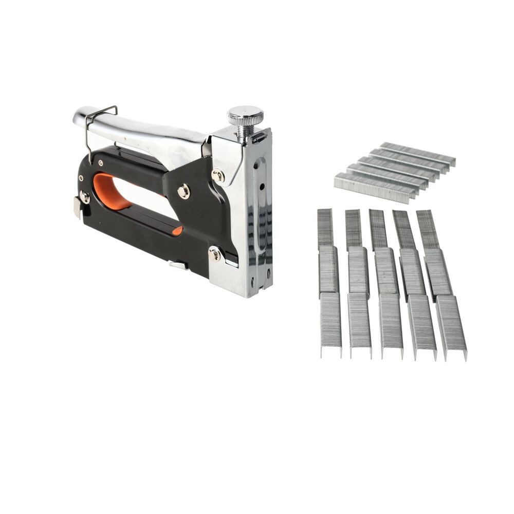 Discountershop Hand Tacker Set | Metal Staple Gun With 1000 Staples | 3 Types of Staples - 10, 11 & 12 mm | Adjustable Shooting Power Discountershop Hand Tacker Set | Metal Staple Gun With 1000 Staples | 3 Types of Staples - 10, 11 & 12 mm | Adjustable Shooting Power