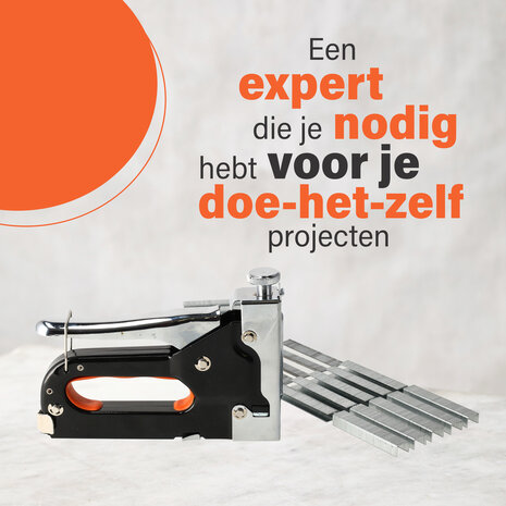 Discountershop Handtacker Set | Metaal Nietpistool Met 1000 Nietjes | 3 Soorten Nietjes - 10, 11 & 12 mm | Instelbare Schietkracht Discountershop Handtacker Set | Metaal Nietpistool Met 1000 Nietjes | 3 Soorten Nietjes - 10, 11 & 12 mm | Instelbare Schietkracht