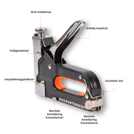 Discountershop Set van 5 Nietpistolen | Heavy Duty Nietmachine | 5000 Nietjes Inclusief | Nietpistool Voor Hout, Stoffering en DIY Projecten Discountershop Set van 5 Nietpistolen | Heavy Duty Nietmachine | 5000 Nietjes Inclusief | Nietpistool Voor Hout, Stoffering en DIY Projecten