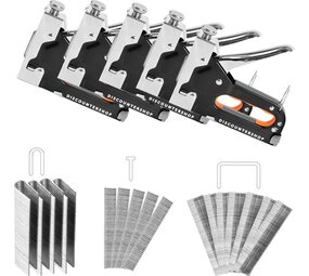 Discountershop Set of 5 Staple Guns | Heavy Duty Stapler | 5000 Staples Included | Staple Gun Tacker For Wood, Upholstery and DIY Projects Discountershop Set of 5 Staple Guns | Heavy Duty Stapler | 5000 Staples Included | Staple Gun Tacker For Wood, Upholstery and DIY Projects