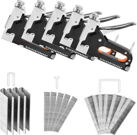 Discountershop Set of 5 Staple Guns | Heavy Duty Stapler | 5000 Staples Included | Staple Gun Tacker For Wood, Upholstery and DIY Projects Discountershop Set of 5 Staple Guns | Heavy Duty Stapler | 5000 Staples Included | Staple Gun Tacker For Wood, Upholstery and DIY Projects