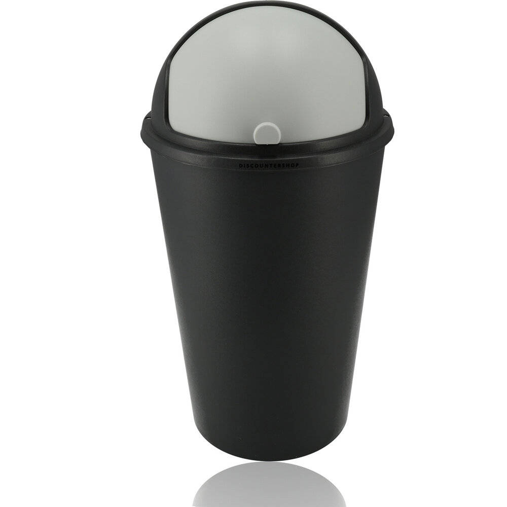 Discountershop Roll Waste Bin 25 Liters with Sliding Lid - Black/Anthracite Roll Waste Bin with Lid