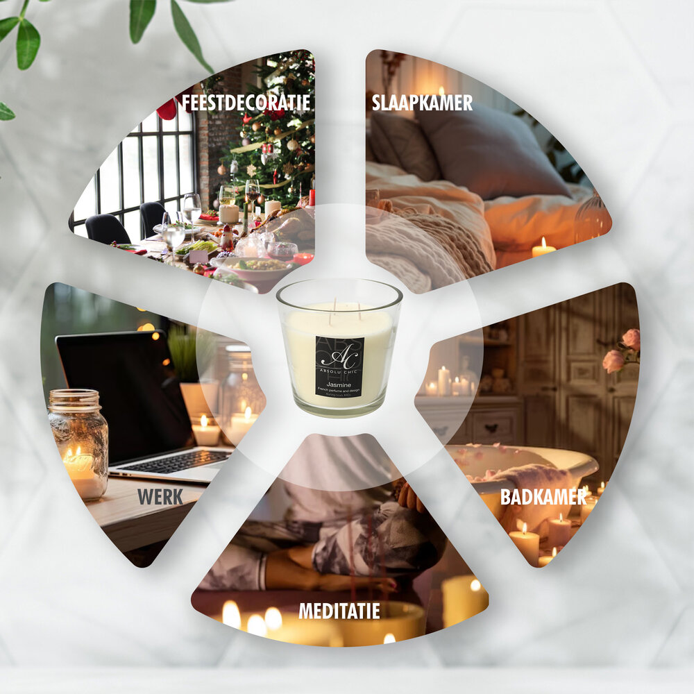 Merkloos Scented Candle Jasmine - Large Beautiful Candles - 48 hours Burning Hours - Luxury Candles in Glass for Living Room Merkloos Scented Candle Jasmine - Large Beautiful Candles - 48 hours Burning Hours - Luxury Candles in Glass for Living Room