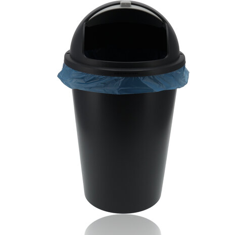 Discountershop Trash Bin 50 Liters Black - Round Garbage Waste Bin with Sliding Lid for Kitchen & Office Discountershop Trash Bin 50 Liters Black - Round Garbage Waste Bin with Sliding Lid for Kitchen & Office