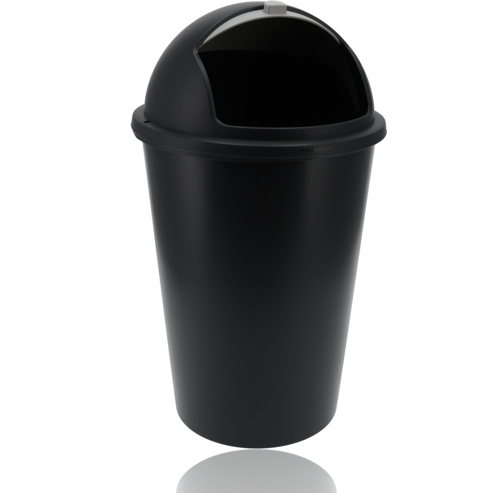 Discountershop Trash Bin 50 Liters Black - Round Garbage Waste Bin with Sliding Lid for Kitchen & Office Discountershop Trash Bin 50 Liters Black - Round Garbage Waste Bin with Sliding Lid for Kitchen & Office