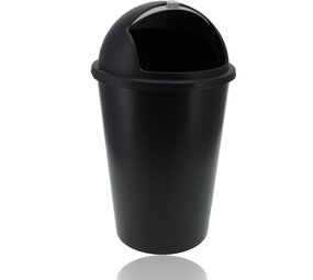 Discountershop Trash Bin 50 Liters Black - Round Garbage Waste Bin with Sliding Lid for Kitchen & Office Discountershop Trash Bin 50 Liters Black - Round Garbage Waste Bin with Sliding Lid for Kitchen & Office