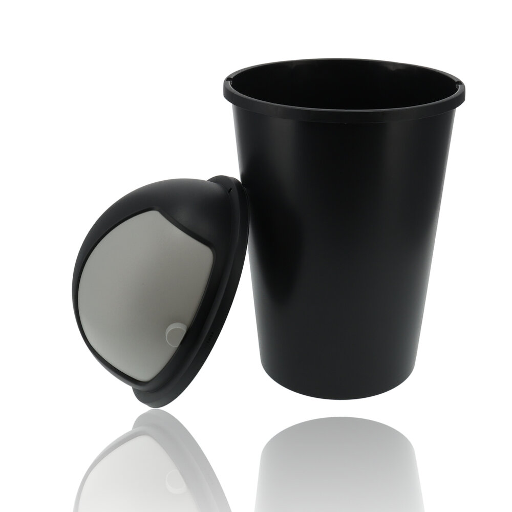 Discountershop Waste Garbage Bins Set of 2 - 50L & 25L Black - Sliding Lid with Lid - Kitchen & Office Discountershop Waste Garbage Bins Set of 2 - 50L & 25L Black - Sliding Lid with Lid - Kitchen & Office
