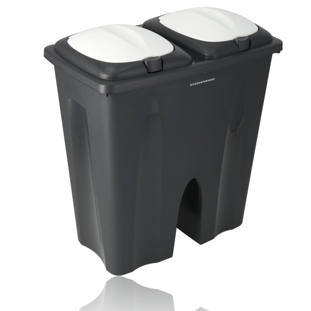 Discountershop Dual Compartment Trash Can 50L - Waste Bin with Lid - Waste Separation (2x25L) - Garbage Waste Bin for Home and Office Discountershop Dual Compartment Trash Can 50L - Waste Bin with Lid - Waste Separation (2x25L) - Garbage Waste Bin for Home and Office