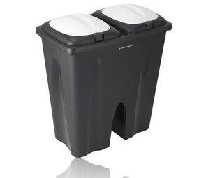 Discountershop Dubbele Prullenbak 50L - Afvalemmer met Deksel - Afvalscheiding (2x25L) - Afvalbak voor Thuis en Kantoor Discountershop Dubbele Prullenbak 50L - Afvalemmer met Deksel - Afvalscheiding (2x25L) - Afvalbak voor Thuis en Kantoor
