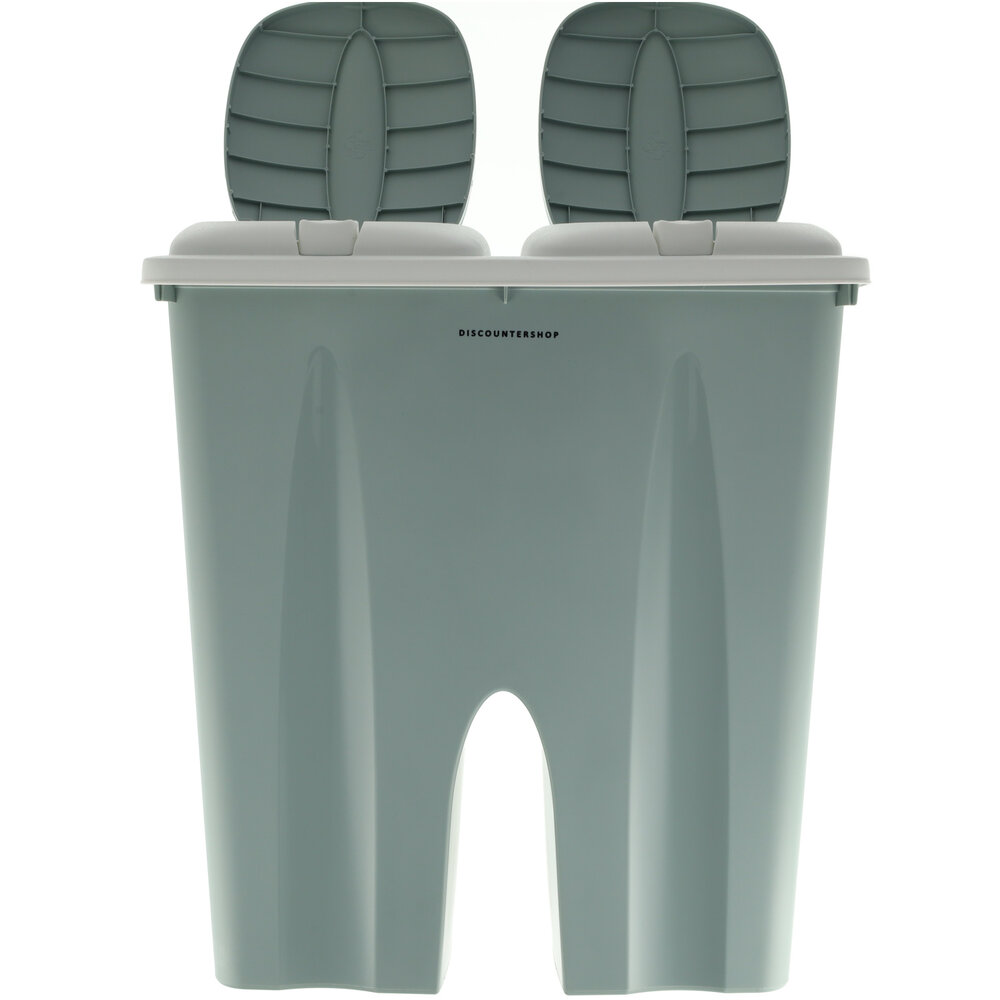 Discountershop Dubbele Prullenbak 50L - Afvalemmer met Deksel - Afvalscheiding (2x25L) - Afvalbak voor Thuis en Kantoor Discountershop Dubbele Prullenbak 50L - Afvalemmer met Deksel - Afvalscheiding (2x25L) - Afvalbak voor Thuis en Kantoor
