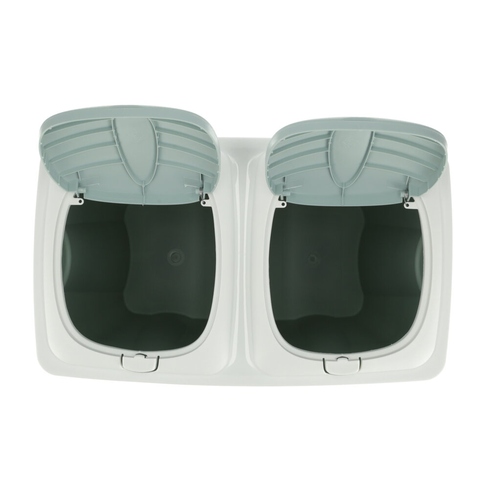 Discountershop Dual Compartment Trash Can 50L - Waste Bin with Lid - Waste Separation (2x25L) - Garbage Waste Bin for Home and Office Discountershop Dual Compartment Trash Can 50L - Waste Bin with Lid - Waste Separation (2x25L) - Garbage Waste Bin for Home and Office