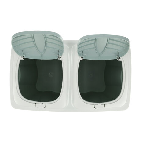 Discountershop Dual Compartment Trash Can 50L - Waste Bin with Lid - Waste Separation (2x25L) - Garbage Waste Bin for Home and Office Discountershop Dual Compartment Trash Can 50L - Waste Bin with Lid - Waste Separation (2x25L) - Garbage Waste Bin for Home and Office