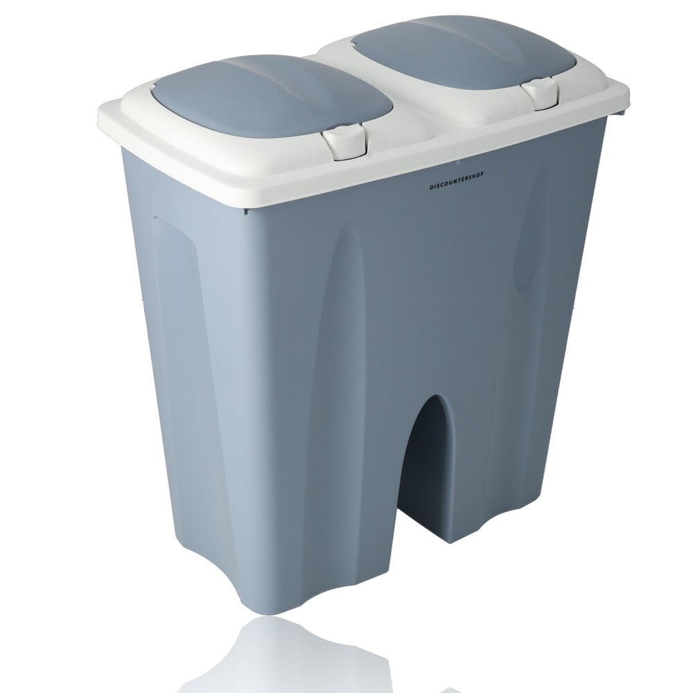 Discountershop Dual Compartment Trash Can 50L - Waste Bin with Lid - Waste Separation (2x25L) - Garbage Waste Bin for Home and Office Discountershop Dual Compartment Trash Can 50L - Waste Bin with Lid - Waste Separation (2x25L) - Garbage Waste Bin for Home and Office