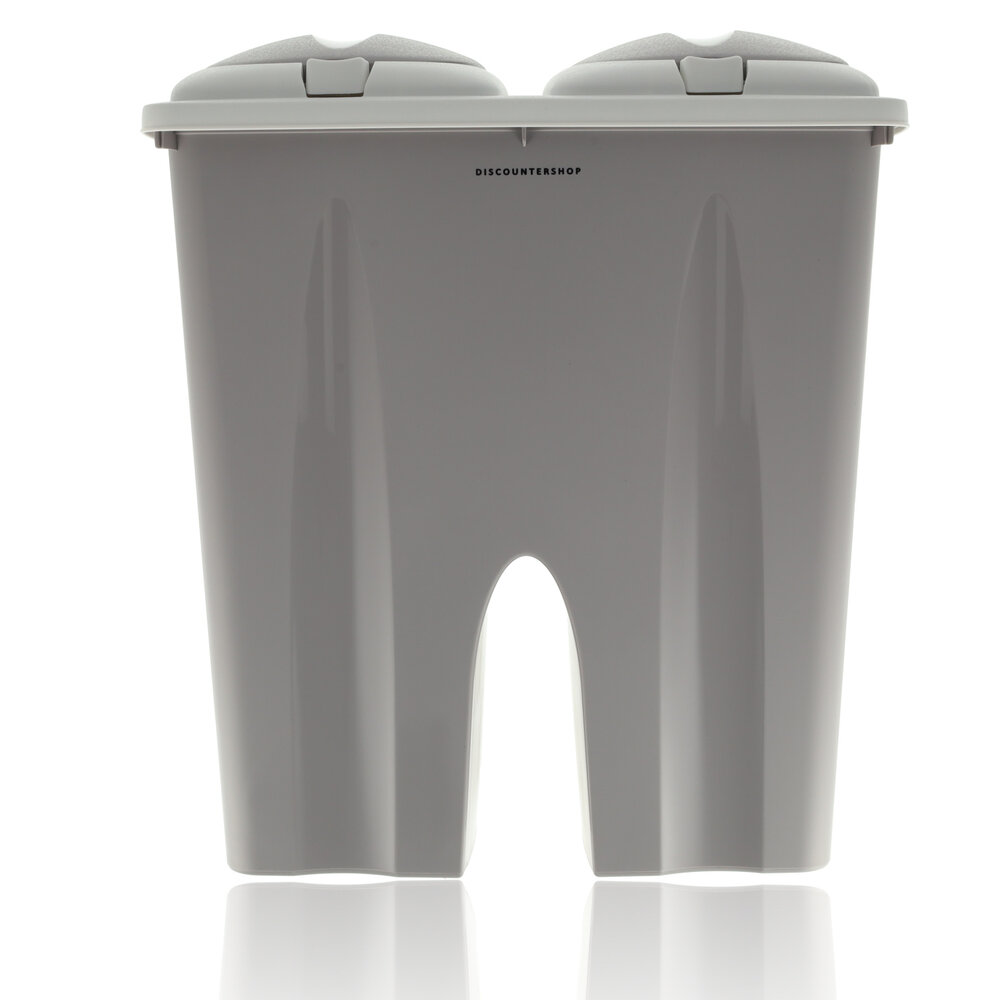 Discountershop Dual Compartment Trash Can 50L - Waste Bin with Lid - Waste Separation (2x25L) - Garbage Waste Bin for Home and Office Discountershop Dual Compartment Trash Can 50L - Waste Bin with Lid - Waste Separation (2x25L) - Garbage Waste Bin for Home and Office