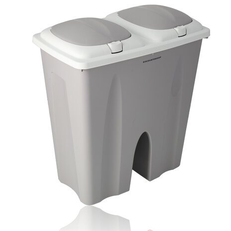 Discountershop Dual Compartment Trash Can 50L - Waste Bin with Lid - Waste Separation (2x25L) - Garbage Waste Bin for Home and Office Discountershop Dual Compartment Trash Can 50L - Waste Bin with Lid - Waste Separation (2x25L) - Garbage Waste Bin for Home and Office
