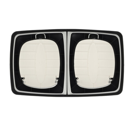 Discountershop Dubbele Prullenbak 50L - Afvalemmer met Deksel - Afvalscheiding (2x25L) - Afvalbak voor Thuis en Kantoor Discountershop Dubbele Prullenbak 50L - Afvalemmer met Deksel - Afvalscheiding (2x25L) - Afvalbak voor Thuis en Kantoor