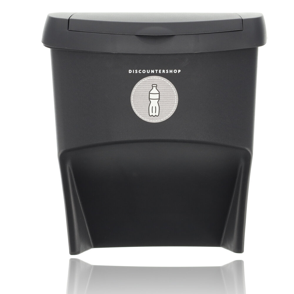Discountershop Stapelbare Prullenbakken Zwart - Set van 3 x 22 Liter Afvalscheidingsbakken - Ideaal voor Recycling en Afvalbeheer Discountershop Stapelbare Prullenbakken Zwart - Set van 3 x 22 Liter Afvalscheidingsbakken - Ideaal voor Recycling en Afvalbeheer