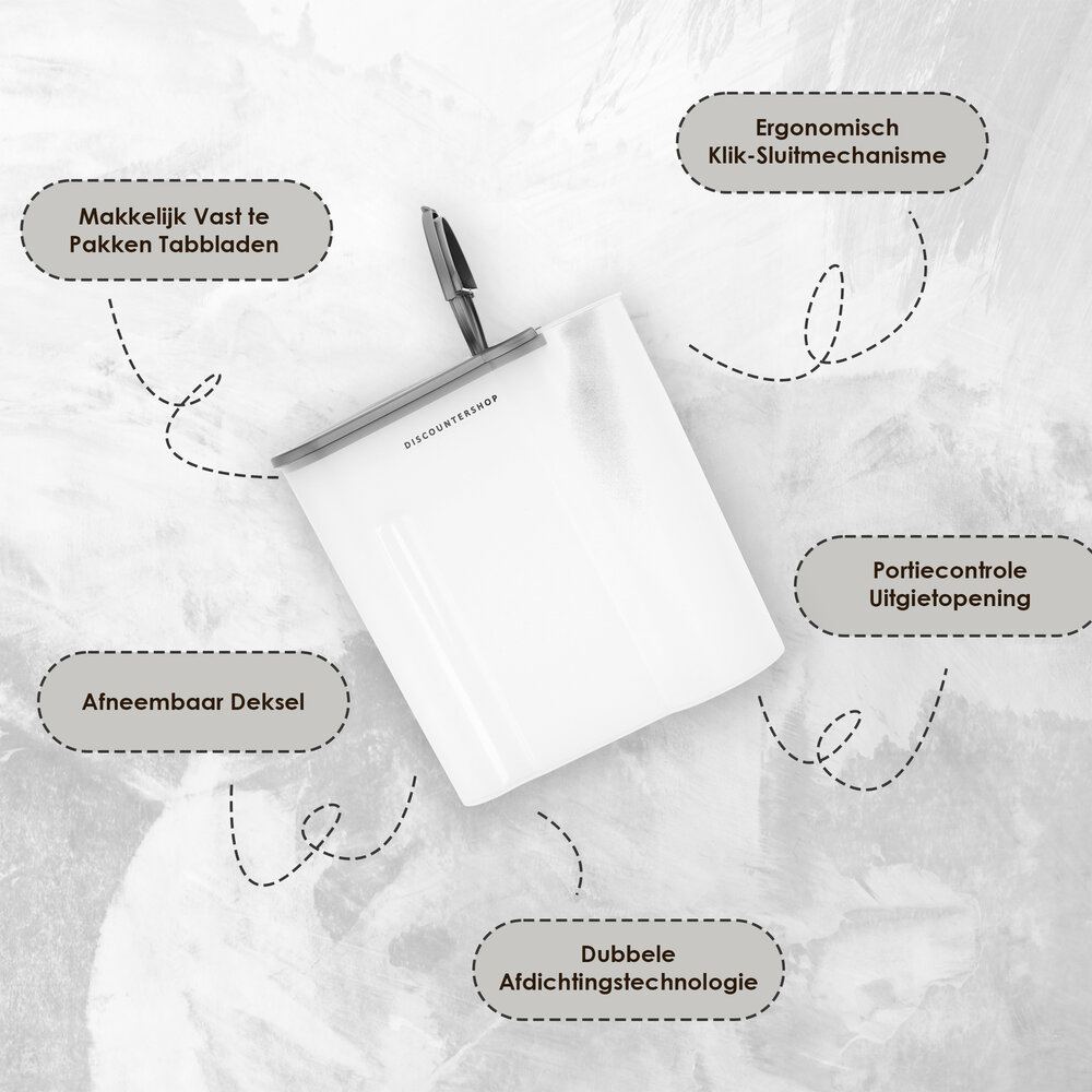 Discountershop Voorraadpotten Kunststof 3-Delig - BPA Vrij - Luchtdichte Strooibussen Set - 4L, 2.4L, 1.3L - Ideaal voor Granen & Voorraadkast Discountershop Voorraadpotten Kunststof 3-Delig - BPA Vrij - Luchtdichte Strooibussen Set - 4L, 2.4L, 1.3L - Ideaal voor Granen & Voorraadkast