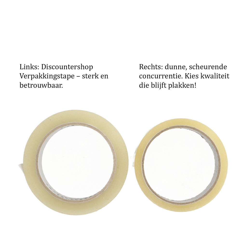 Discountershop Verpakkingstape Transparant 50mm x 66m - 6 Rollen Sterk Plakband - Low Noise PP Tape voor Verpakken & Verzenden Discountershop Verpakkingstape Transparant 50mm x 66m - 6 Rollen Sterk Plakband - Low Noise PP Tape voor Verpakken & Verzenden