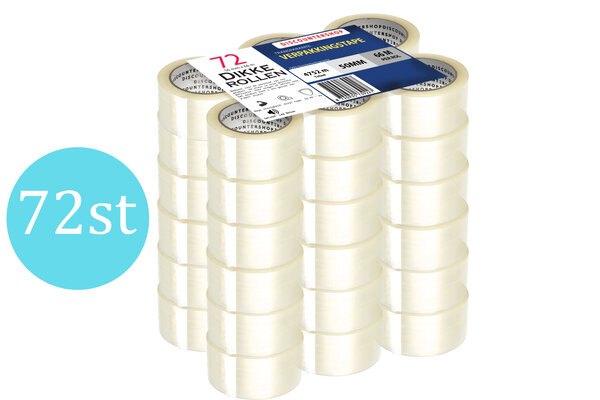 Discountershop Packaging Tape Transparent 50mm x 66m - 6 Rolls Strong Adhesive Tape - Low Noise PP Tape for Packaging & Shipping Discountershop Packaging Tape Transparent 50mm x 66m - 6 Rolls Strong Adhesive Tape - Low Noise PP Tape for Packaging & Shipping