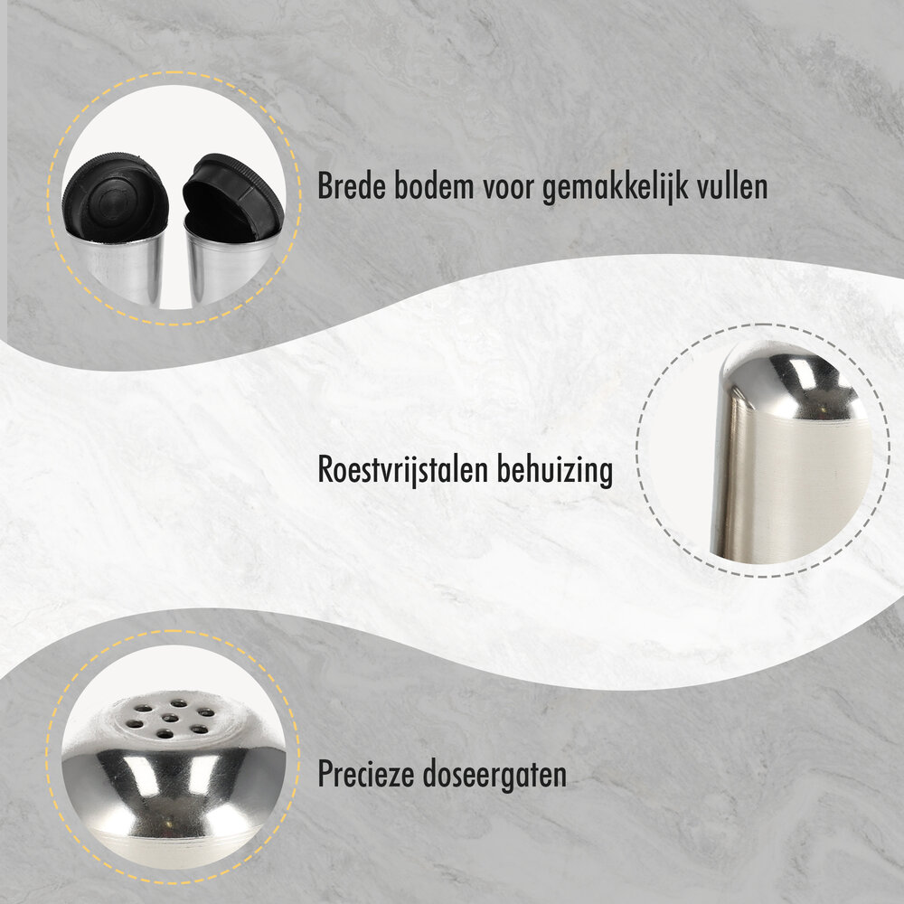 Discountershop Salt and Pepper Shaker Set - Stainless Steel - Adjustable Grinding Degree - Kitchenware Spice Set Discountershop Salt and Pepper Shaker Set - Stainless Steel - Adjustable Grinding Degree - Kitchenware Spice Set