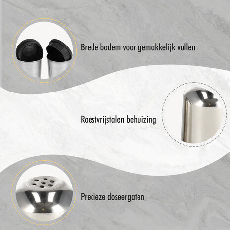 Discountershop Salt and Pepper Shaker Set - Stainless Steel - Adjustable Grinding Degree - Kitchenware Spice Set Discountershop Salt and Pepper Shaker Set - Stainless Steel - Adjustable Grinding Degree - Kitchenware Spice Set